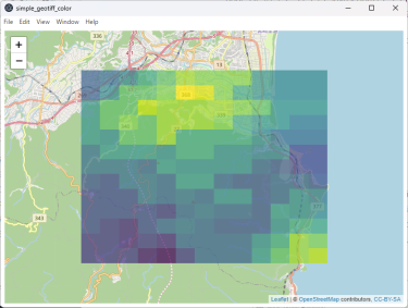 Leafletでラスターデータに色調をつけて表示する方法