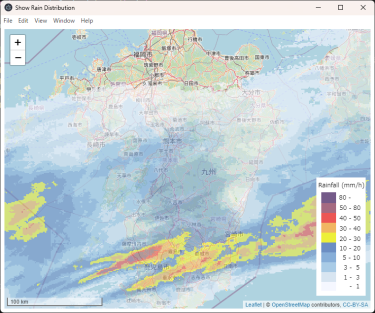 LeafletでGeoTIFFファイルの降雨分布データを色分け表示する方法